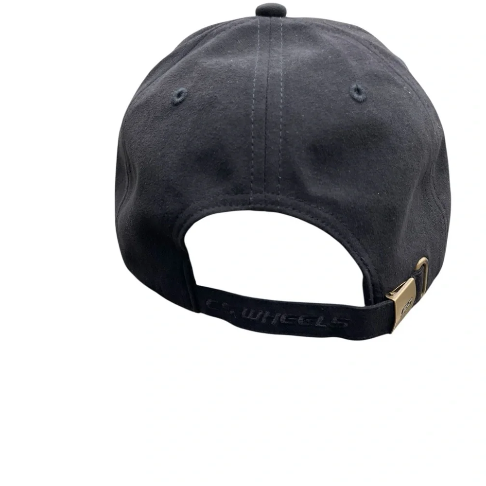 E5 Wheels Suede-Feel Adjustable Unisex Black with Red Billed Cap